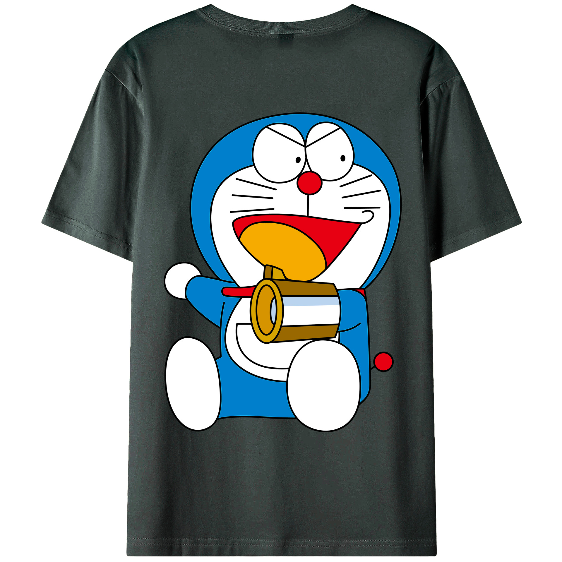 （画像用） ドラえもん Doraemon 綿100％ メンズ半袖Tシャツ（バックプリント） 通気性
